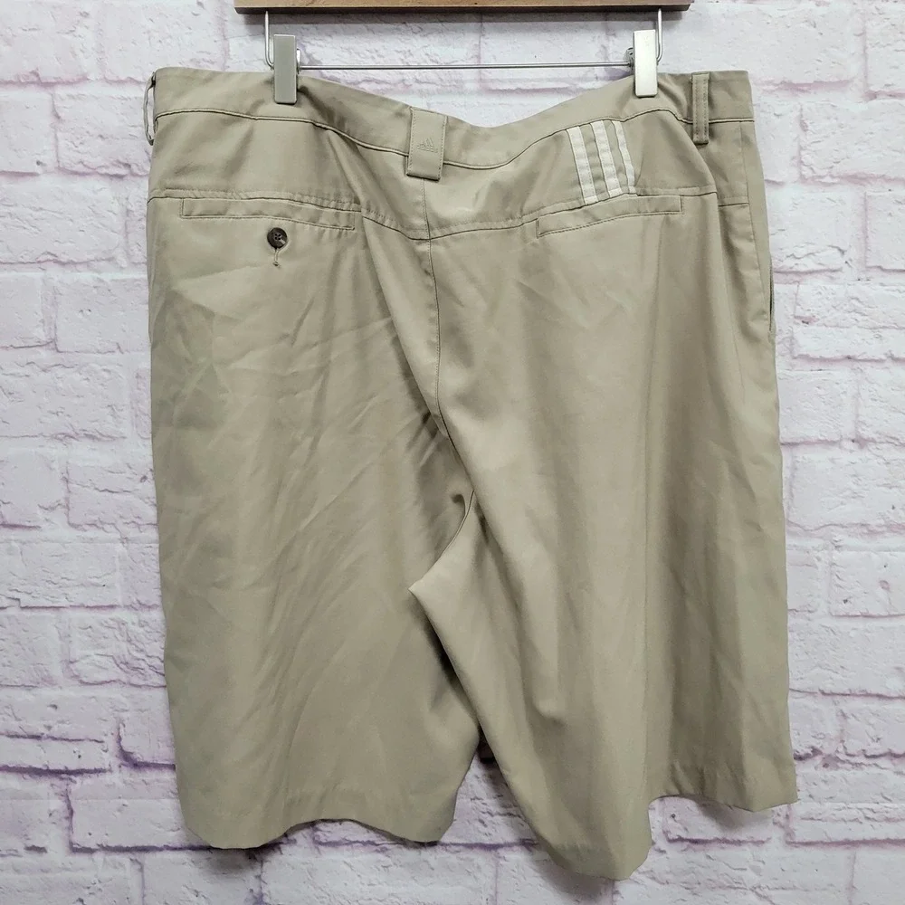 Adidas Climalite Golf Shorts Mens 40 Beige Chino Performance Flat Front Gorpcore